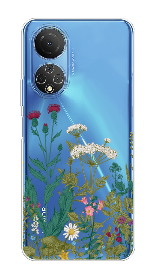

Чехол на Honor X7 2022 "Дикие полевые цветы", Зеленый;розовый;белый, 6108850-2