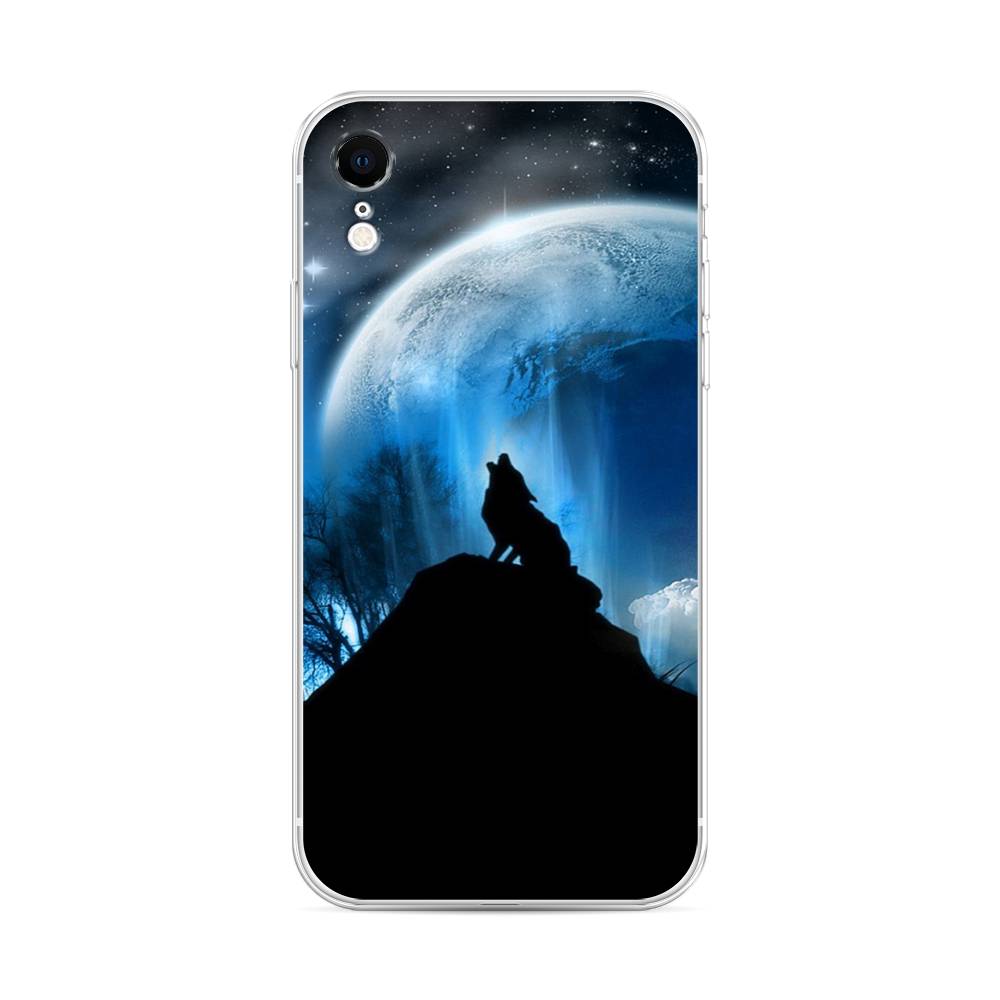 

Чехол на Apple iPhone XR "Волк 2", Синий;черный;белый, 12050-1