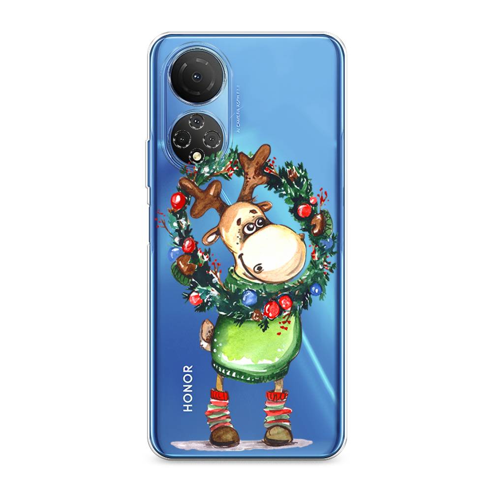 

Чехол для Honor X7 2022 "Олень с новогодним венком", 6108850-4