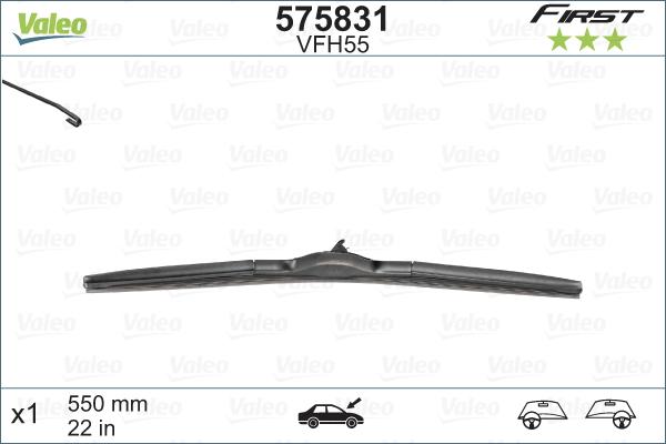 

Щетка стеклоочистителя Valeo 575831 гибридная 550мм