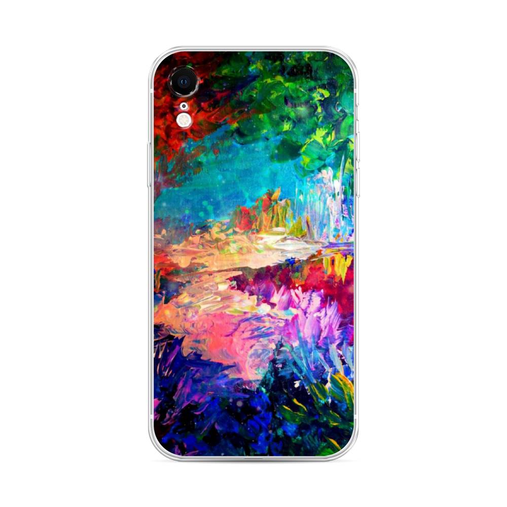

Чехол на Apple iPhone XR "Лес-гуашь", Синий;розовый;зеленый, 12050-4