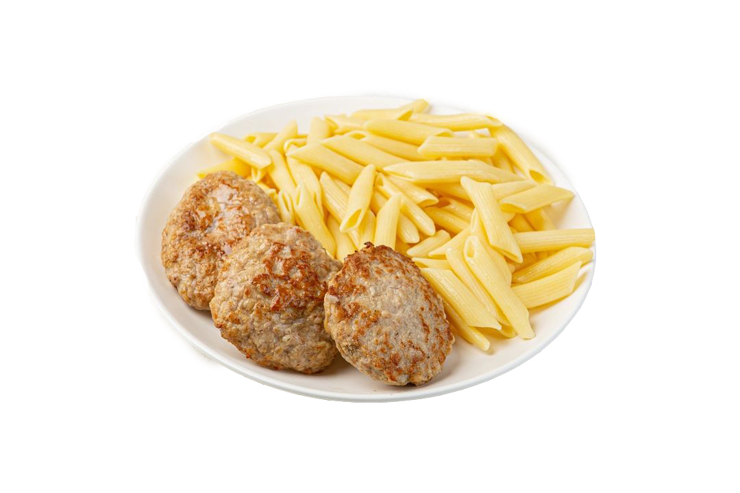 

Биточки ВкусВилл сочные с пенне 600 г