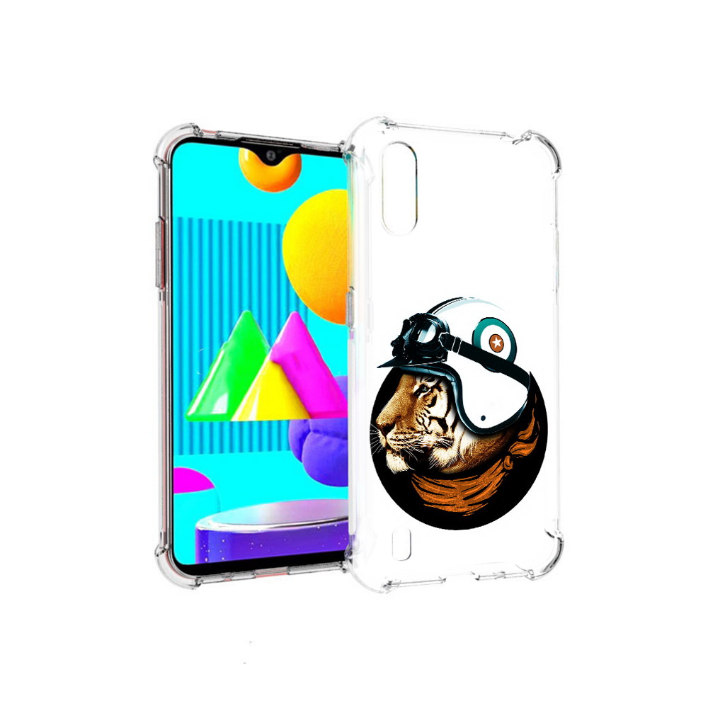 

Чехол MyPads Tocco для Samsung Galaxy M01 Тигр в шлеме (PT151401.486.171), Прозрачный, Tocco