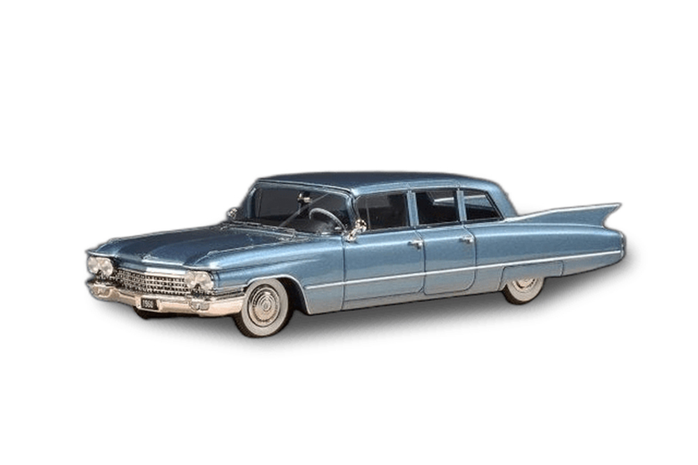 

Модель коллекционная STAMP Cadillac fleetwood 75 limousine 1960 hampton blue metallic, Синий