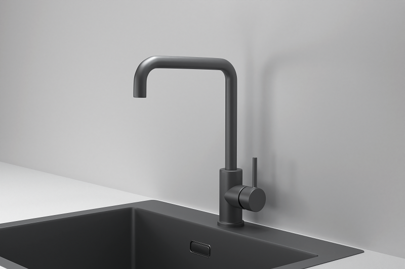 фото Смеситель для кухни granula kitchen space ks-7110, графит матовый