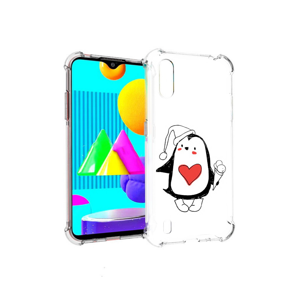 

Чехол MyPads Tocco для Samsung Galaxy M01 Пингвин с мороженым (PT151401.486.135), Прозрачный, Tocco