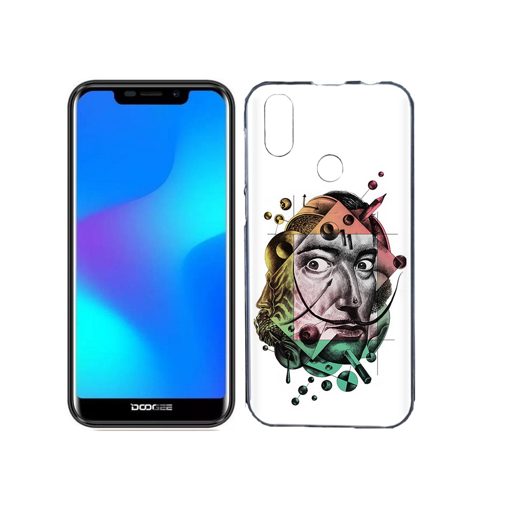 

Чехол MyPads Tocco для Doogee X70 разноцветное лицо абстракция, Прозрачный, Tocco