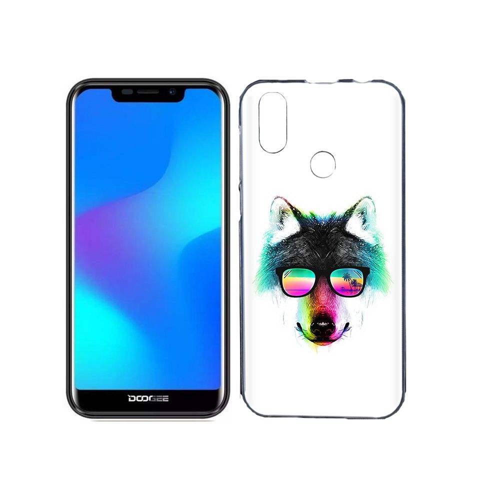 

Чехол MyPads Tocco для Doogee X70 радужный волк, Прозрачный, Tocco