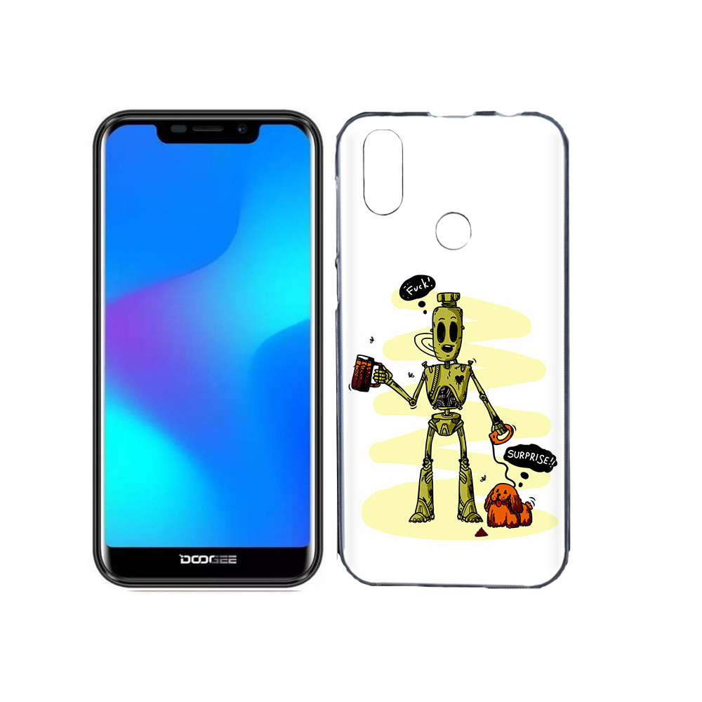 

Чехол MyPads Tocco для Doogee X70 прикольный робот, Прозрачный, Tocco