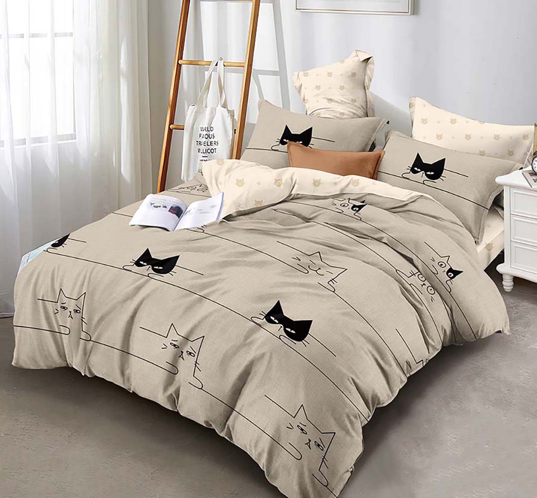 

Простыня из компаньона Mercury Home Кошачьи эмоции 1.5 СП 145x214 Поплин, Кошачьи эмоции компаньон
