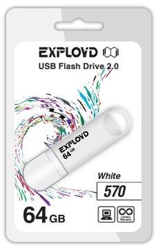 USB флэш-накопитель EXPLOYD 64GB-570-белый