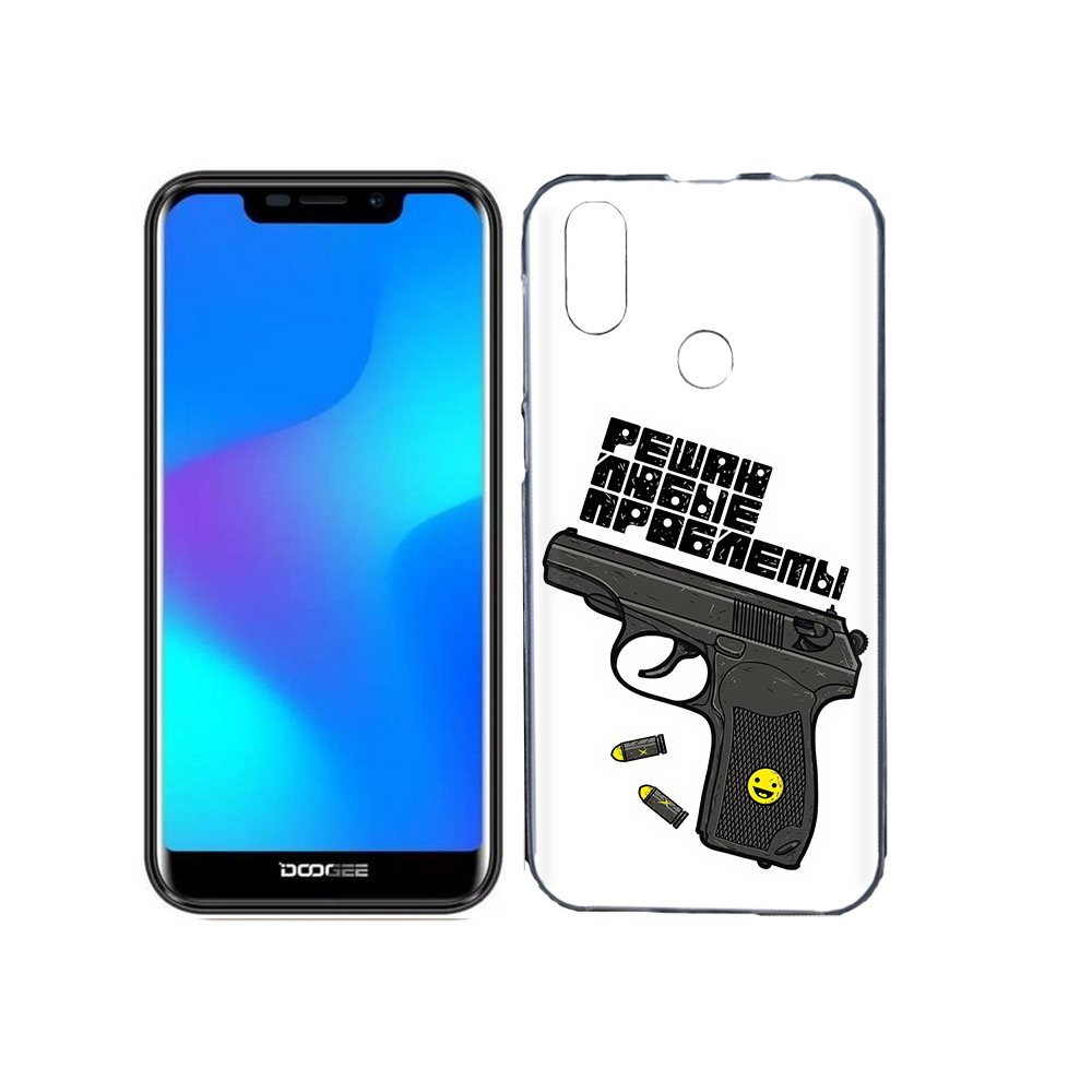 

Чехол MyPads Tocco для Doogee X70 пистолет против проблем, Прозрачный, Tocco