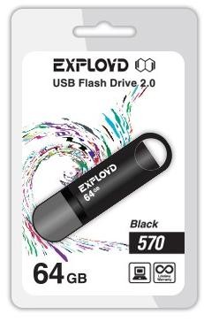 USB флэш-накопитель EXPLOYD 64GB-570 черный