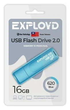 

Флешка Exployd 16 ГБ голубой (EX-16GB-620-Blue)