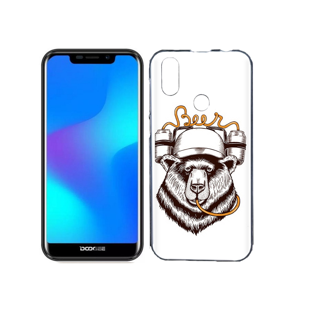 

Чехол MyPads Tocco для Doogee X70 пивной медведь, Прозрачный, Tocco