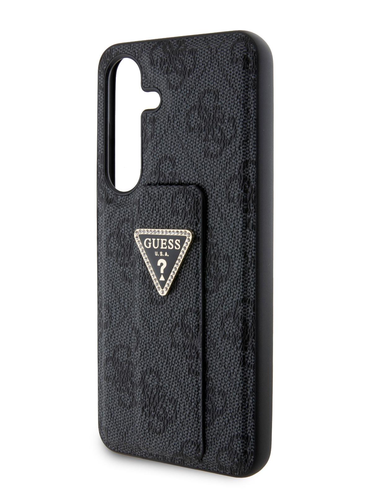 Чехол Guess для Samsung Galaxy S24 с функцией подставки metal logo Hard Black