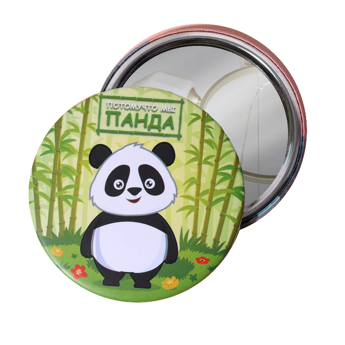 Зеркало «Панда», d 7,5 см 5010303 миниатюра кукольная панда с бамбуком