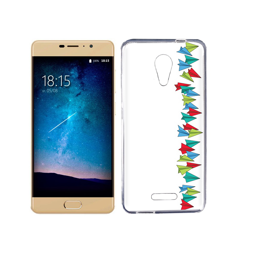

Чехол MyPads Tocco для BQ 5201 Space самолетики из листочков, Прозрачный, Tocco