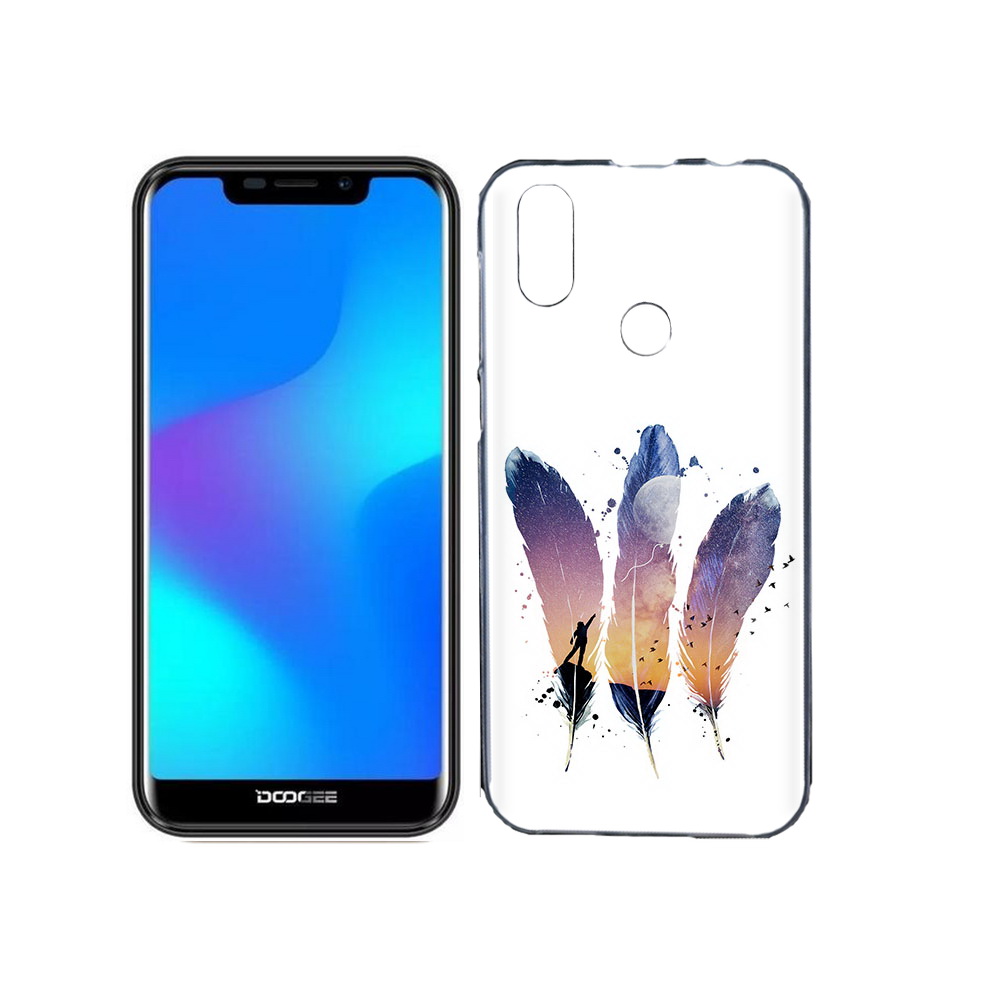 

Чехол MyPads Tocco для Doogee X70 небесные перья, Прозрачный, Tocco