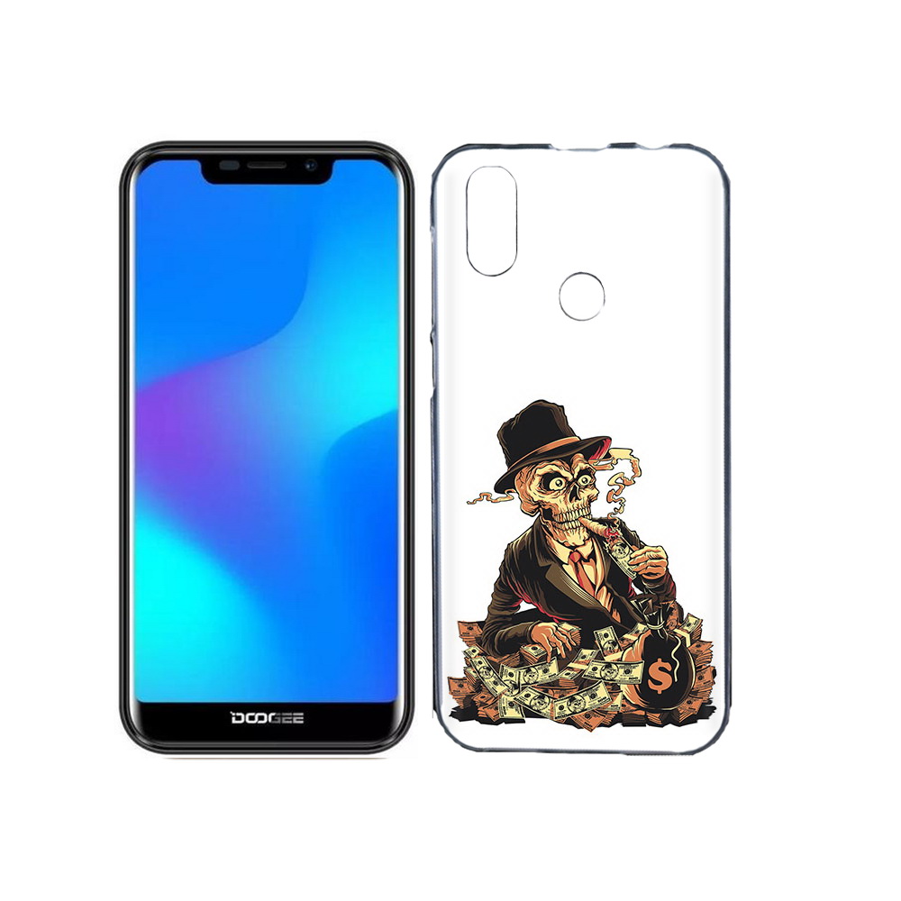 

Чехол MyPads Tocco для Doogee X70 нарисованный череп с сигаретой, Прозрачный, Tocco