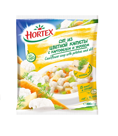 

Суп Hortex из цветной капусты с картофелем и укропом 400 г