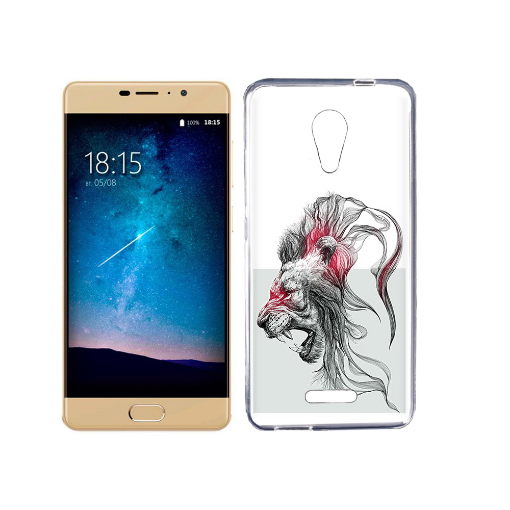 

Чехол MyPads Tocco для BQ 5201 Space разъяренный лев, Прозрачный, Tocco