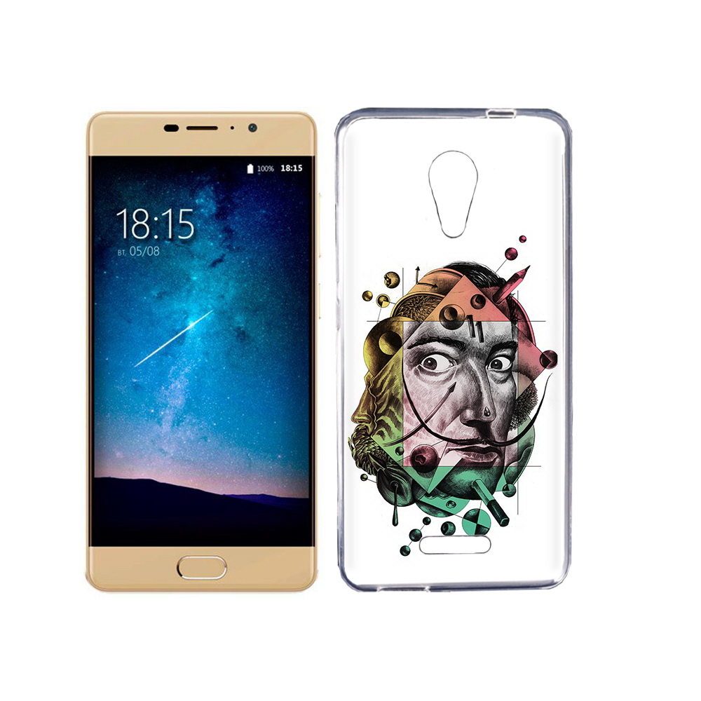

Чехол MyPads Tocco для BQ 5201 Space разноцветное лицо абстракция, Прозрачный, Tocco