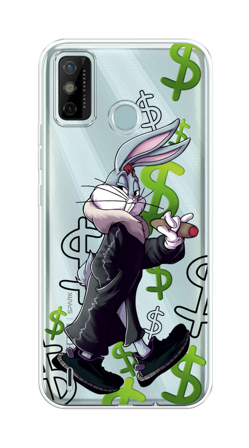 

Чехол на Tecno Spark 6 Go "Rich Bugs Bunny", Зеленый;черный;голубой, 300250-6