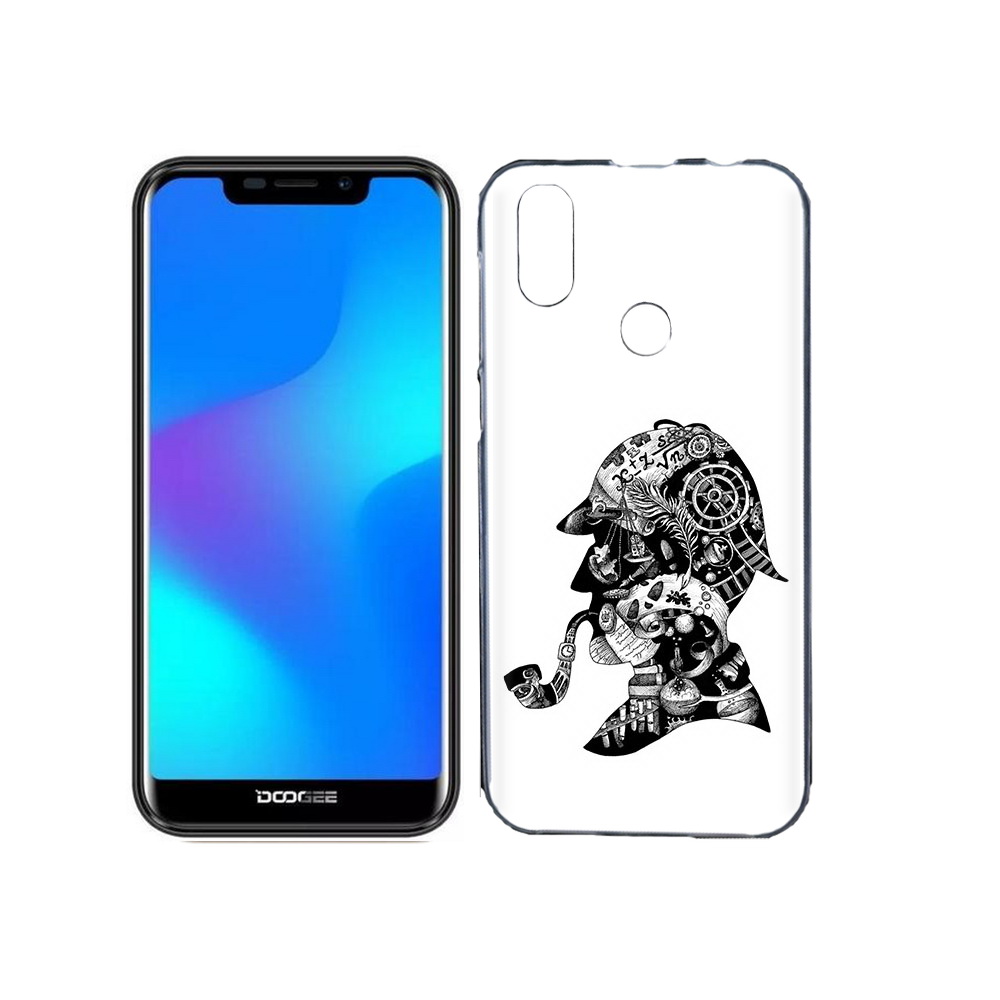 

Чехол MyPads Tocco для Doogee X70 мужчина с трубкой абстракция, Прозрачный, Tocco