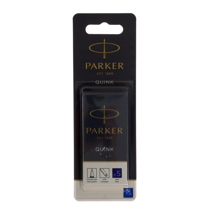 

Набор картриджей 5шт д/перьевой ручки Parker Cartridge Quink, синие, блистер 1950403