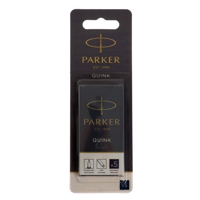 

Набор картриджей 5шт д/перьевой ручки Parker Cartridge Quink, син темные, блистер 1950404