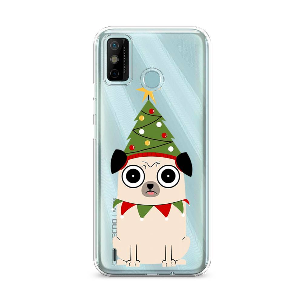 

Чехол на Tecno Spark 6 Go "Собачка с ёлочкой", Бежевый;красный;зеленый, 300250-1