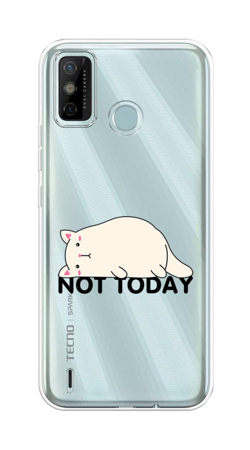 

Чехол на Tecno Spark 6 Go "Cat not today", Белый;розовый;черный, 300250-1