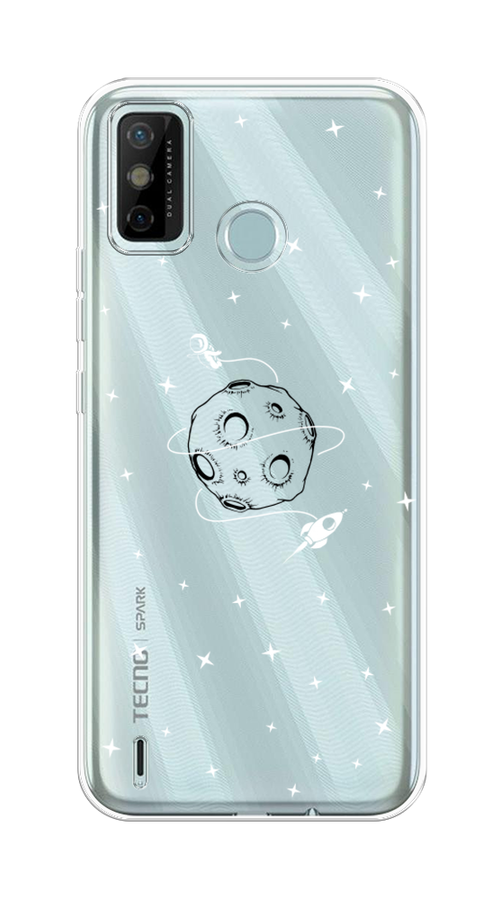 

Чехол на Tecno Spark 6 Go "Полет вокруг луны", Белый;серый;черный, 300250-2