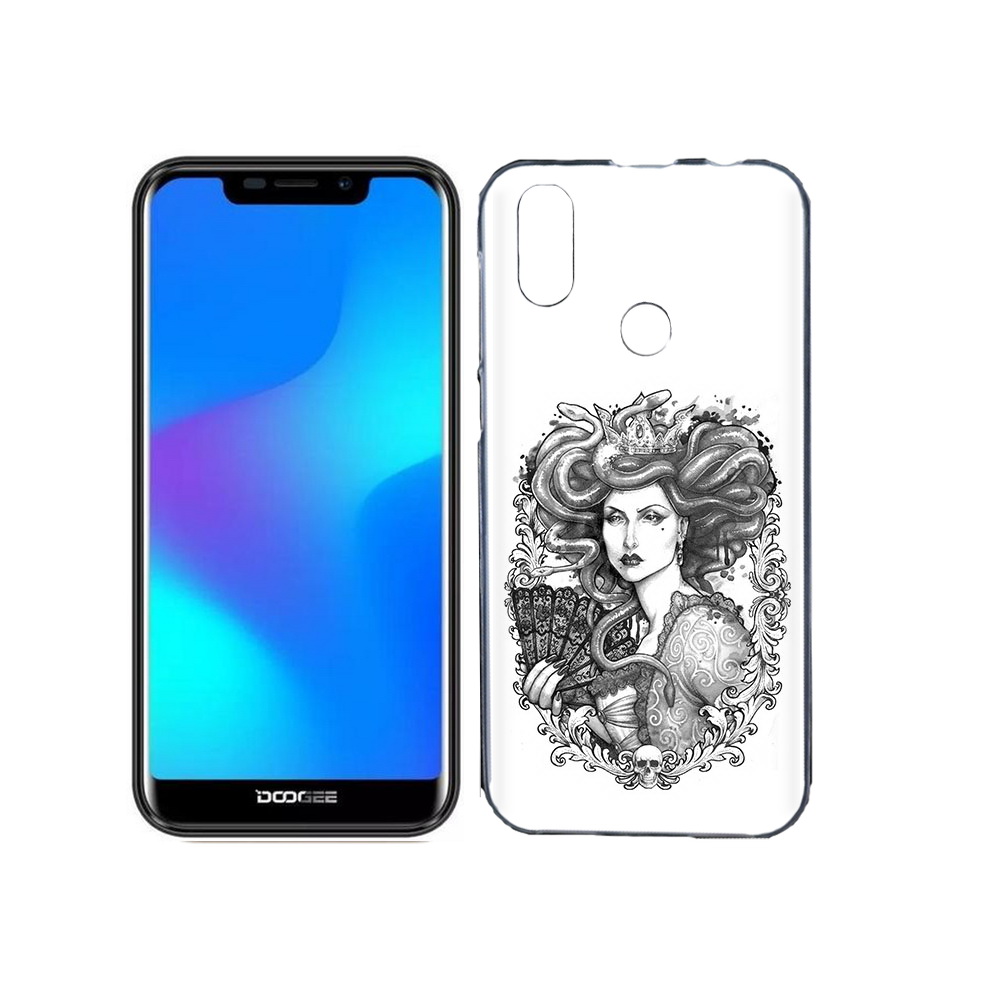 

Чехол MyPads Tocco для Doogee X70 медуза черно белый, Прозрачный, Tocco