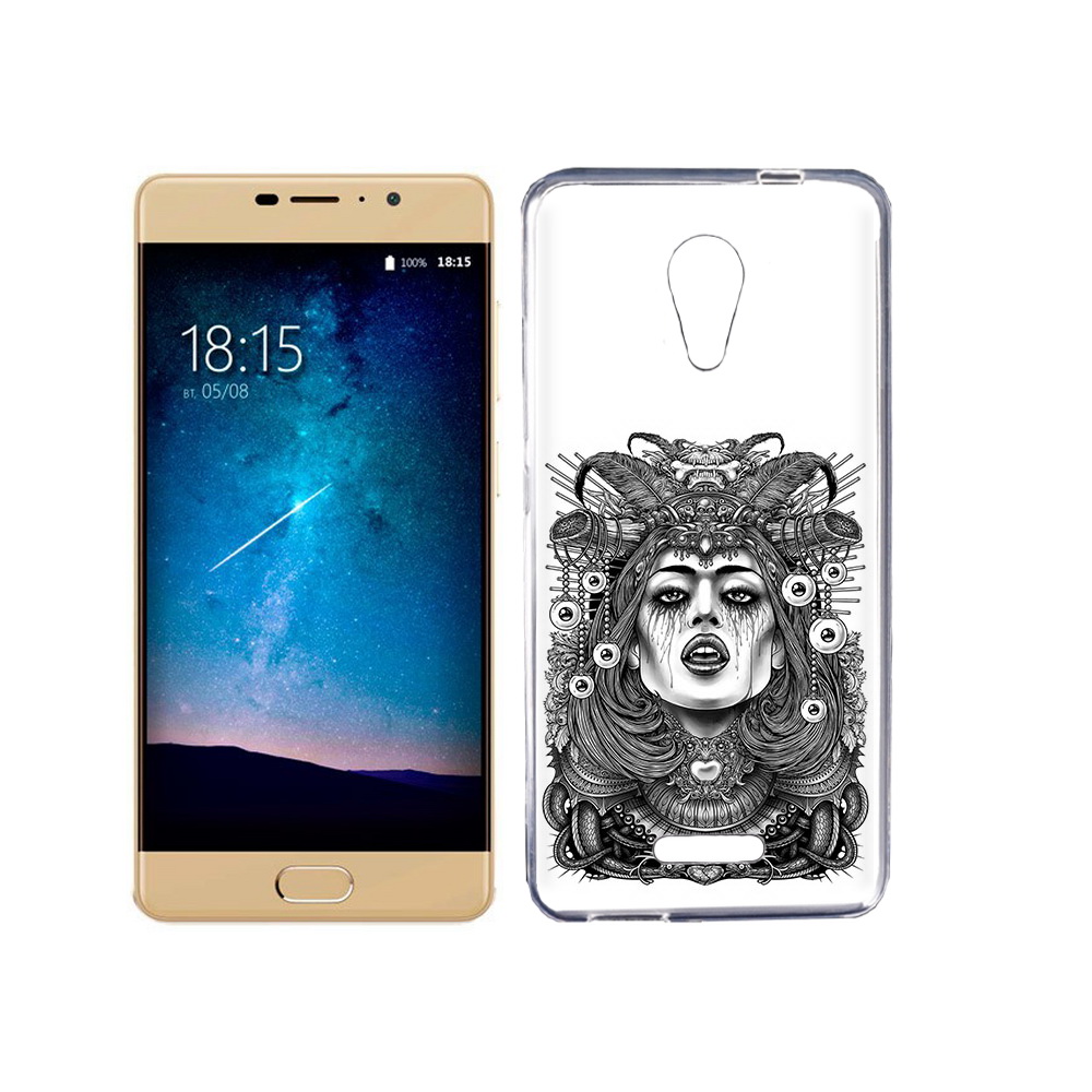 

Чехол MyPads Tocco для BQ 5201 Space портрет девушки черно белый, Прозрачный, Tocco