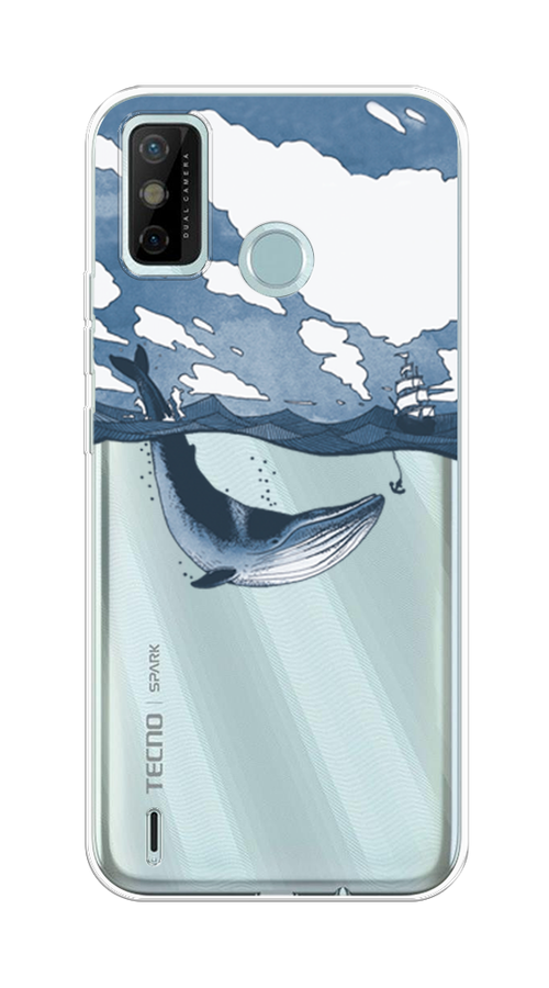 

Чехол на Tecno Spark 6 Go "Большой кит", Синий, 300250-1