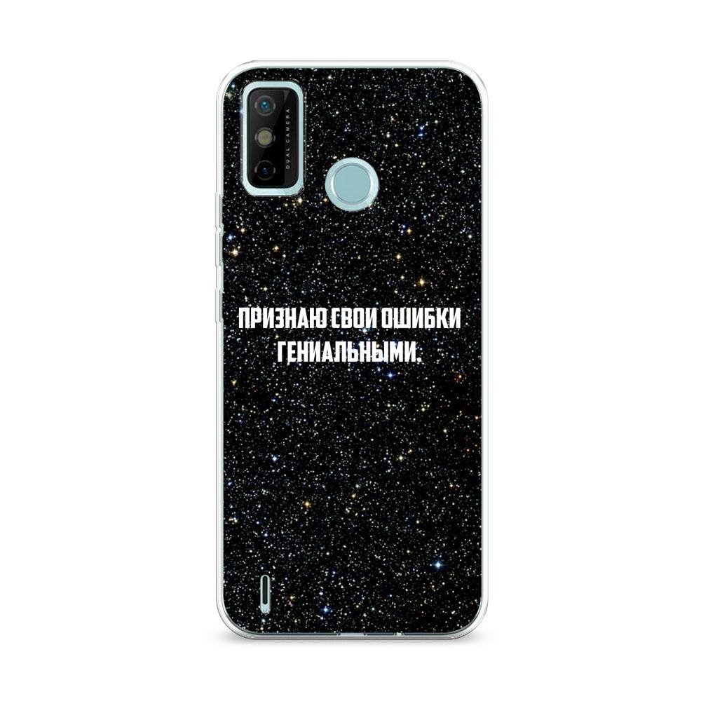

Чехол на Tecno Spark 6 Go "Признаю свои ошибки гениальными", Черный;белый, 300250-6