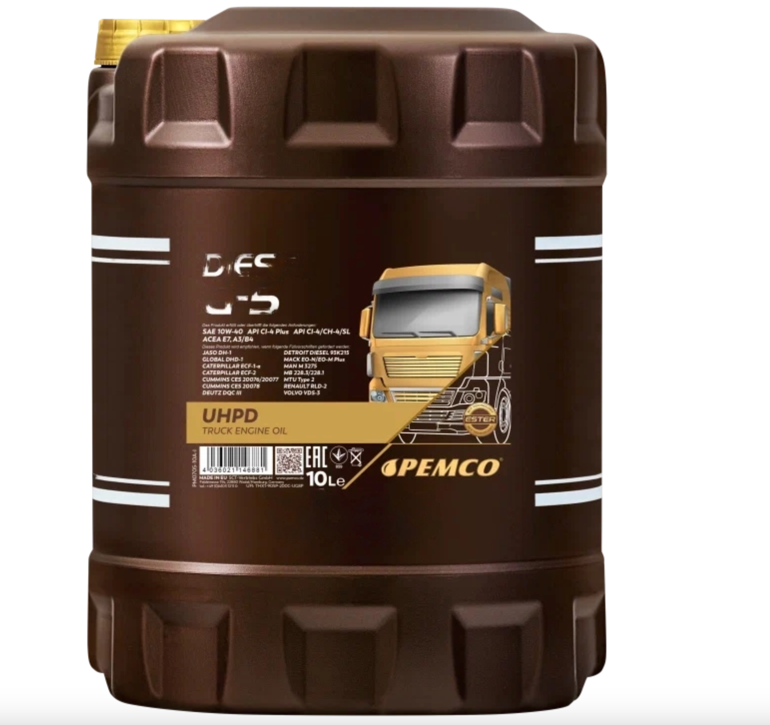 

Моторное масло PEMCO полусинтетическое Diesel G-5 UHPD 10W40 10л
