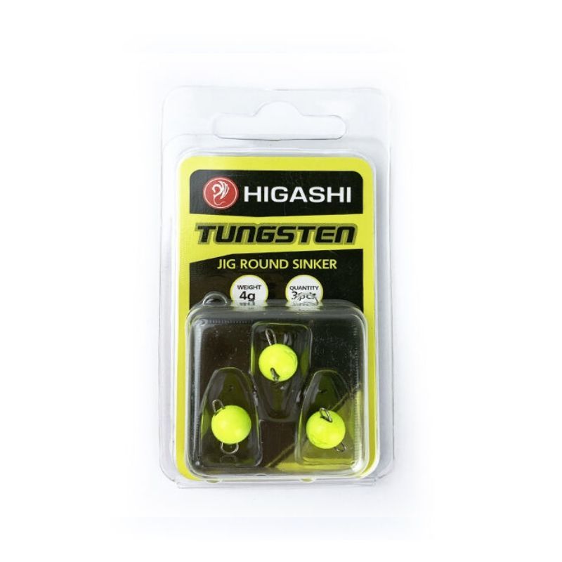 

Грузила Higashi Jig Tungsten sinker R Fluo Yellow #4гр (set-3pcs)