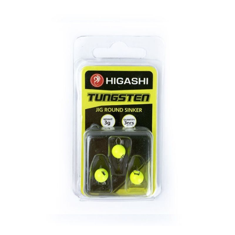 фото Грузила higashi jig tungsten sinker r fluo yellow #3гр (set-3pcs)