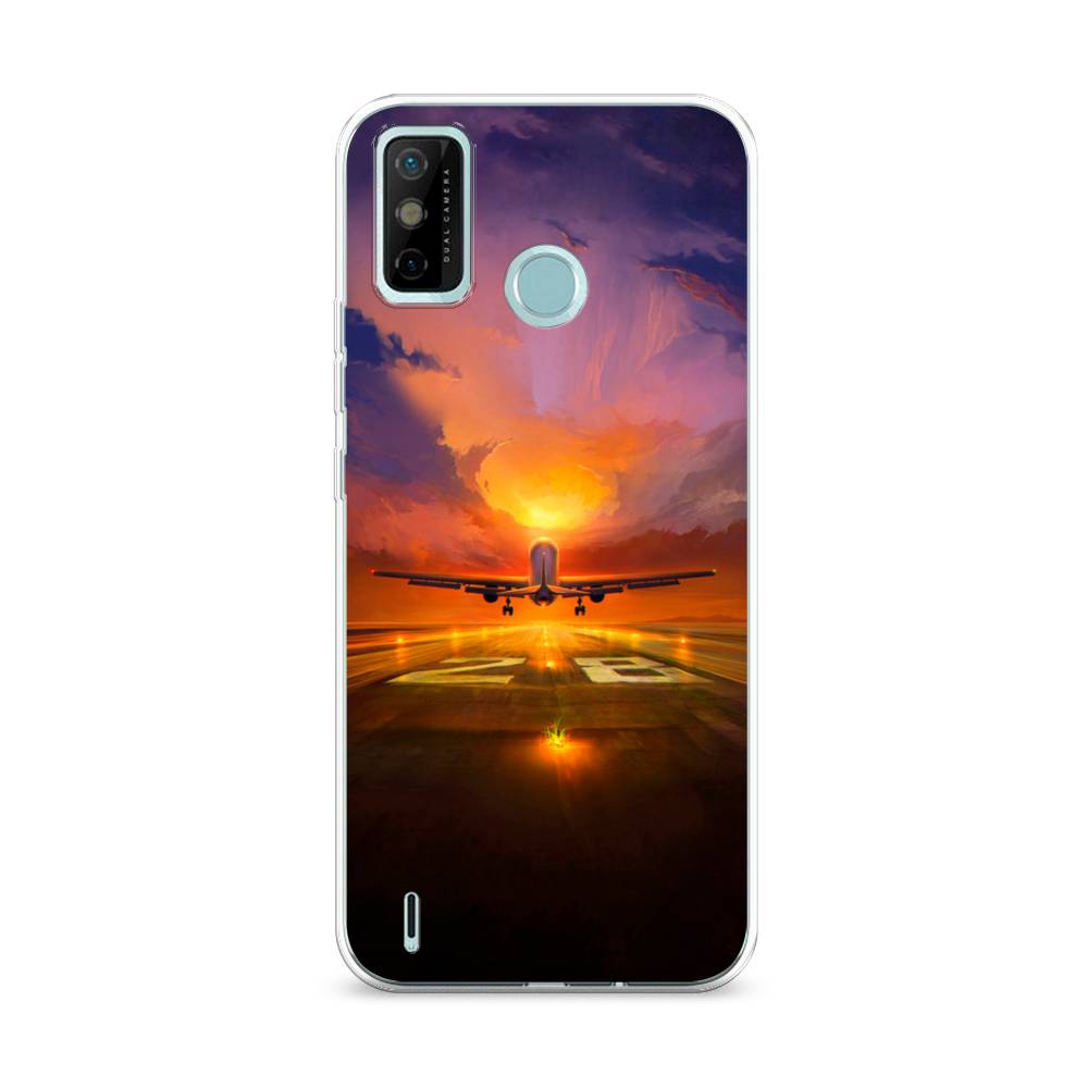 

Чехол на Tecno Spark 6 Go "Самолет на посадке", Оранжевый;синий, 300250-6