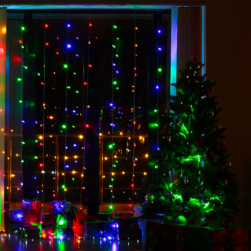 Световой занавес новогодняя светодиодная гирлянда Baziator Штора GH0015 3х3 м разноцветный