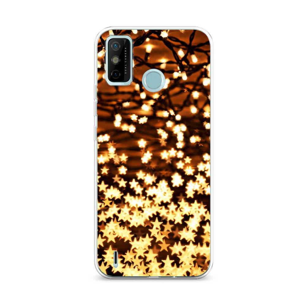 

Чехол на Tecno Spark 6 Go "Новогодняя гирлянда", Золотистый, 300250-5