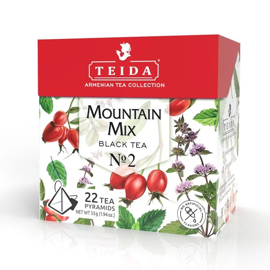 Чай чёрный Teida Mountain Mix N2 в пирамидках 2,5 г х 22 шт