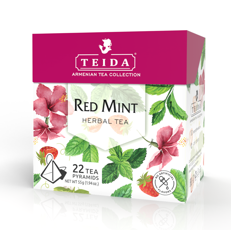 Чай травяной Teida Red Mint в пирамидках 2,5 г х 22 шт