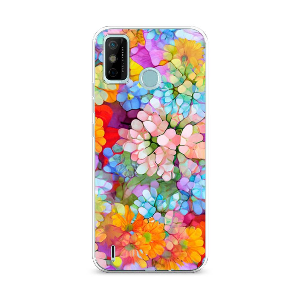 

Чехол на Tecno Spark 6 Go "Цветы витраж", Оранжевый;розовый;голубой, 300250-3