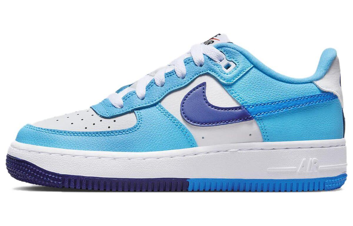 

Кеды унисекс Nike Air Force 1 Low GS голубые 38.5 EU, Голубой, Air Force 1 Low GS