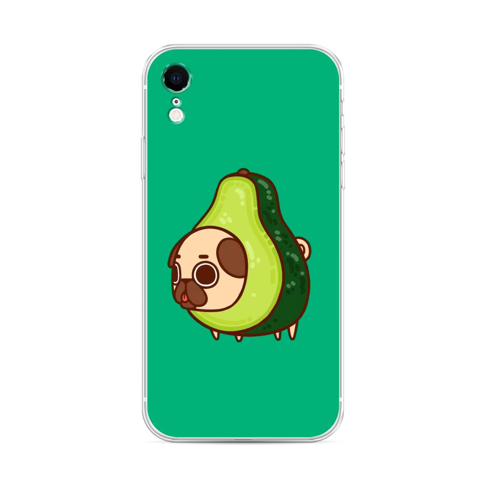

Чехол на Apple iPhone XR "Мопс авокадик", Зеленый, 12050-1
