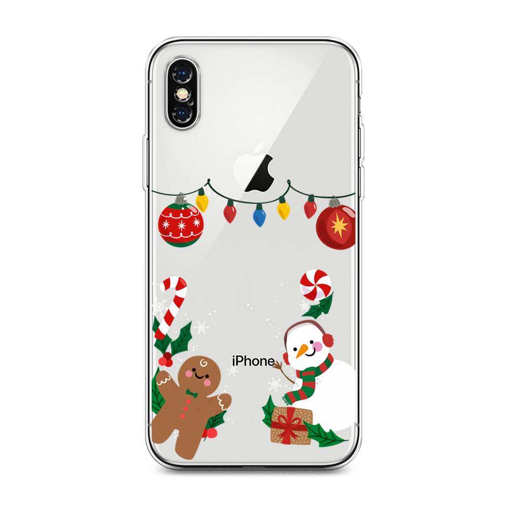 

Чехол для Apple iPhone XS Max "Новогоднее настроение", Коричневый;красный;зеленый, 11950-5